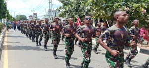 Ratusan Prajurit Putra Asli Papua Semarakan Kirab Api PON XX Tahun 2021