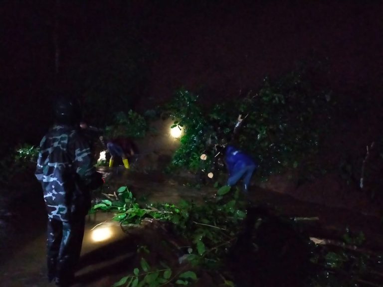 Jalan Penghubung Dua Desa Tertutup Material Longsor