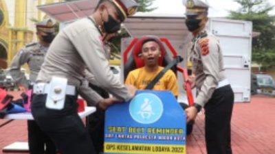 Dua Pekan Satlantas Polresta Bogor Sosialisasi dan Bagikan Seat Belt Gratis