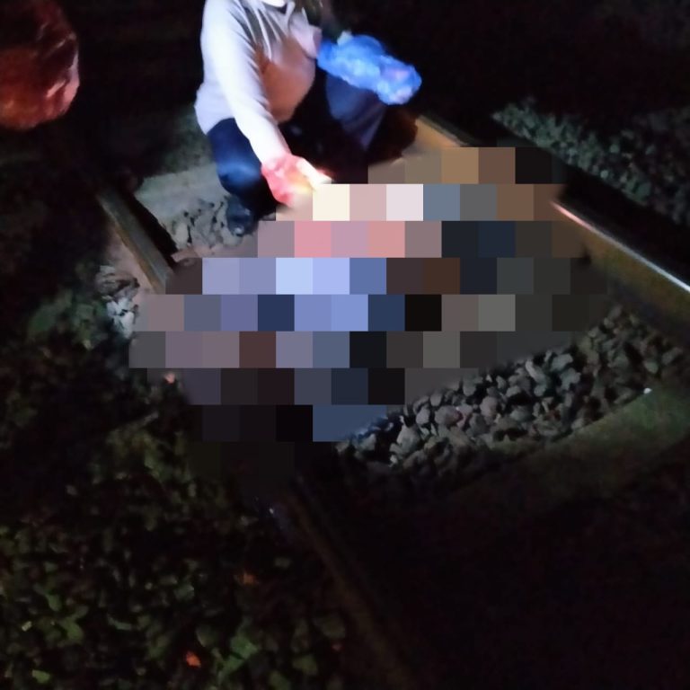 Polsek Sukaraja Lakukan olah TKP Korban Tewas Tersambar Kereta Api