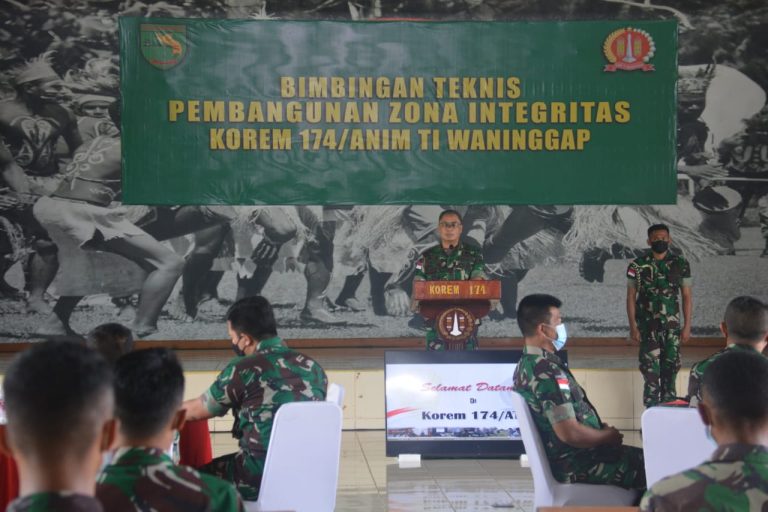Wilayah Bebas Korupsi, Danrem Harapkan para Pejuang Reformasi Birokrasi