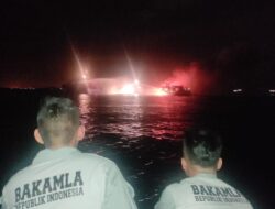 Kapal Dumai Line 5 yang Terbakar Berhasil Diamankan Bakamla RI