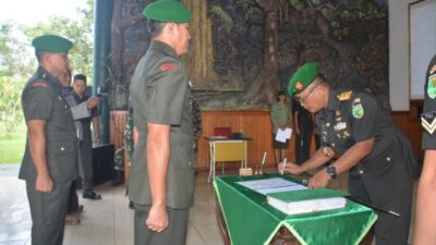 Brigjen TNI Reza Pahlevi Pimpin Penyerahan Tugas Jabatan Kasiter dan Kasiren Korem Merauke