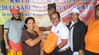 KSPI dan KSPSI Andi Ghani PERDULI Masyarakat Bali, Bagikan Ratusan Paket Sembako