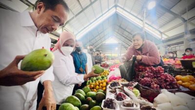 Jokowi Cek Harga Bahan Pokok di Pasar Baturiti Bali