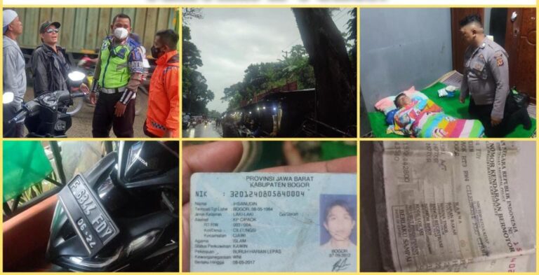 Pengendara Motor Tertimpa Dahan Pohon Saat Melintas di Jalan Ciawi Bogor