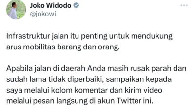 Netizen Lapor Jokowi Jalan di Jateng Rusak, Gubernur-nya Sibuk Jogging