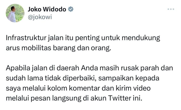 Netizen Lapor Jokowi Jalan di Jateng Rusak, Gubernur-nya Sibuk Jogging