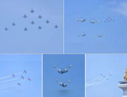 10 Pesawat Tempur F-16 dan Puluhan Pesawat Tri Matra TNI Lakukan Flypast Diatas Istana Negara Usai Upacara HUT RI ke-78