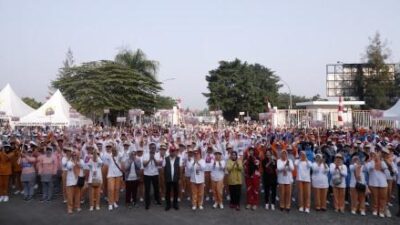Meriahkan HUT ke-24 DWP Kabupaten Bogor Gelar Lomba Gerak Jalan Sehat