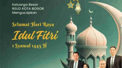 Keluarga Besar RSUD KOTA BOGOR Mengucapkan Selamat Hari Raya I’dul fitri 1445 H “Mohon maaf lahir dan batin”