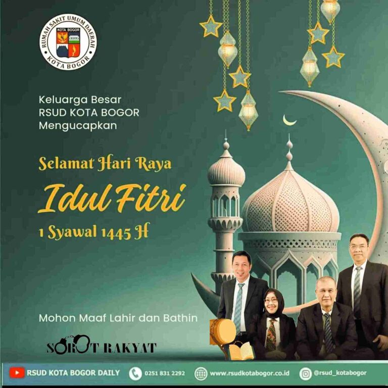 Keluarga Besar RSUD KOTA BOGOR Mengucapkan Selamat Hari Raya I’dul fitri 1445 H “Mohon maaf lahir dan batin”