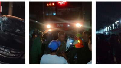 Detik-detik Menegangkan KRL Tabrak Mobil di Bogor, Terseret 200 Meter!