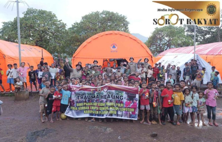Tim Trauma Healing Polri Diterjunkan untuk Korban Erupsi Gunung Lewotobi