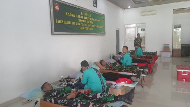 Setetes Darah, Sejuta Asa: Kodim Batang Gelar Donor Darah Peringati HUT TNI ke-80