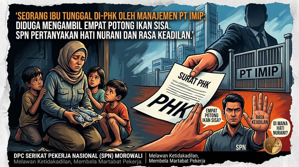 Hanya karena 4 Potong Ikan Sisa, Ibu Tunggal di PT IMIP di-PHK, SPN: Di Mana Hati Nurani?