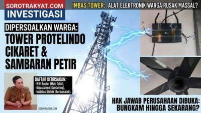 Diduga Akibat Petir Tower Protelindo, Elektronik Warga Cikaret Rusak: Pengaduan Mangkrak Sejak April!