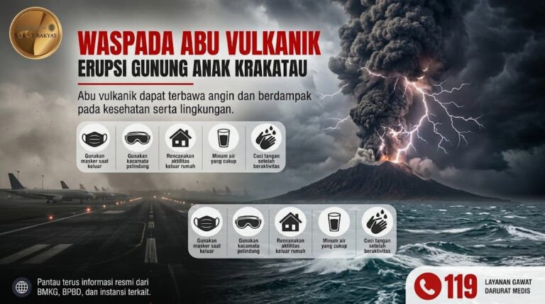 Erupsi Anak Krakatau Lumpuhkan Bandara Utama, Abu Vulkanik Sapu Jawa dan Banten