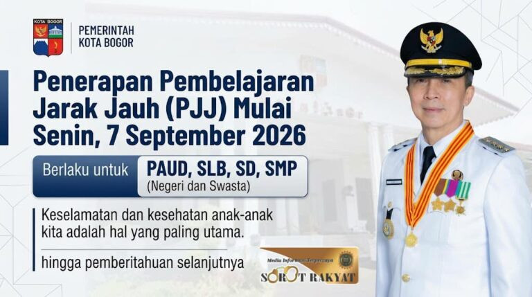 Wali Kota Bogor Tegaskan PJJ Berlaku Mulai Senin demi Keselamatan Siswa